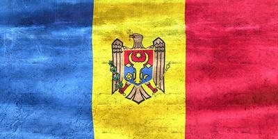 3D-Illustration of a Moldova flag - realistic waving fabric flag photo