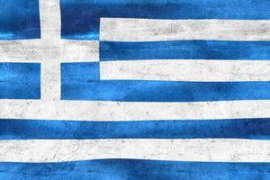 Greece flag - realistic waving fabric flag photo