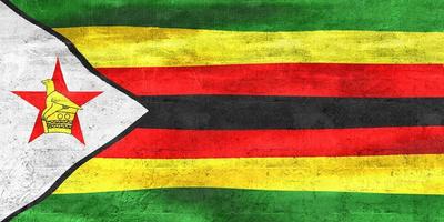 3D-Illustration of a Zimbabwe flag - realistic waving fabric flag photo