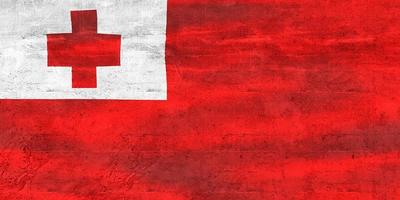 3D-Illustration of a Tonga flag - realistic waving fabric flag photo