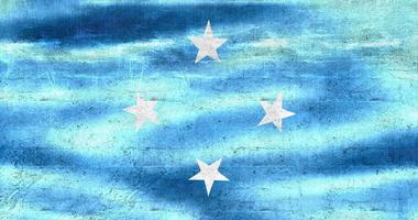 Micronesia flag - realistic waving fabric flag photo