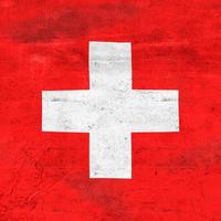 Swiss flag - realistic waving fabric flag photo