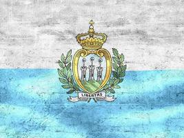 3D-Illustration of a San Marino flag - realistic waving fabric flag photo