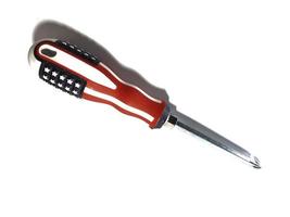 Isolated white photo of a steel screwdriver