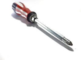 Isolated white photo of a steel screwdriver