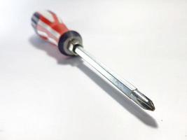 Isolated white photo of a steel screwdriver