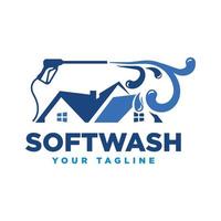 Vector graphic of pressure power wash, soft wash spray logo design template.