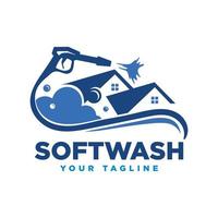 Vector graphic of pressure power wash, soft wash spray logo design template.