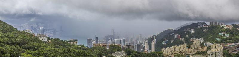 Panorama overlook of Hongkong at daytime photo