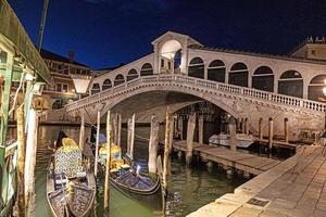 View on Rialto Bridge in Venice without people during Covid-19 lockdown photo