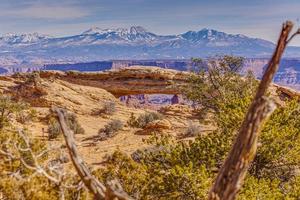 View on Mesa Arch in the Canyonlands National Park in Utah in winter photo