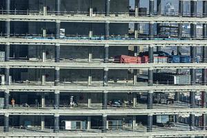 Close up picture of construction site of highrise building in Dubai photo