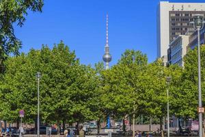 View on Berlin television tower at daytime in summer photo