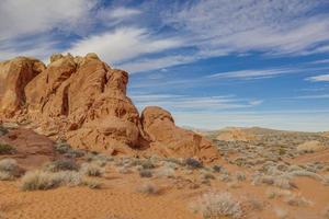 Panoramic picture of colorful rock formation in the valley of fire state park in Nevada x photo