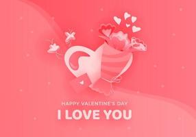 Gradient Hand Drawn Valentine's Day Background Design vector