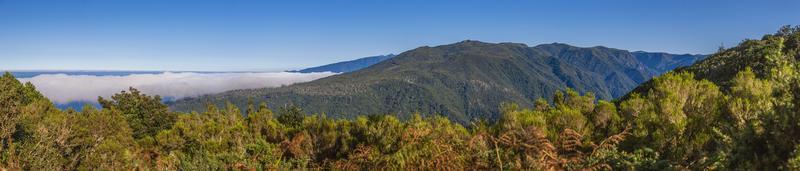 Panoramic picture over the rough Portugese island of Madeira in summer photo