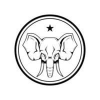 logotipo o símbolo de silueta de elefante vector