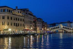 View on Rialto Bridge in Venice without people during Covid-19 lockdown photo