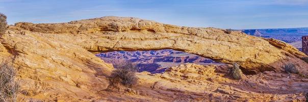 View on Mesa Arch in Canyonlands National Park in Utah in winter photo