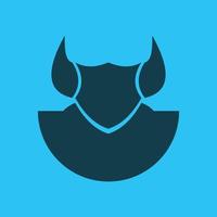 Shield Logo With Bull's Horns vector