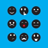 Collection of Vector Black Emoticons
