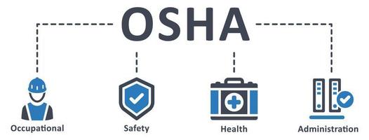 OSHA icon - vector illustration . osha, occupational, safety, health, administration, worker, protection, healthcare, procedure, infographic, template, concept, banner, pictogram, icon set, icons .