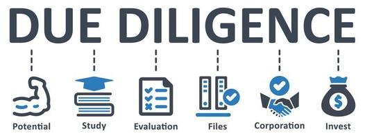 Due Diligence icon - vector illustration . due, diligence, potential, study, evaluating, files, invest, corporation, examination, infographic, template, concept, banner, pictogram, icon set, icons .