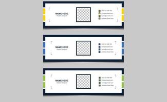 Simple clean abstract creative elegant corporate modern company professional business web email signature template design vector