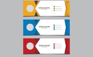Simple modern minimalist clean creative corporate professional business email signature banner design template. vector