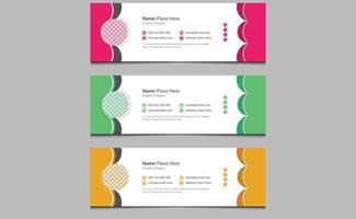 Abstract elegant minimal clean company creative modern corporate professional business email signature banner design template with colorful combination vector