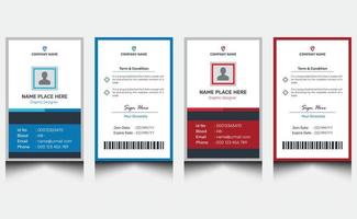 plantilla de diseño de tarjeta de identificación de identidad profesional de empleado de empresa corporativa elegante limpia fresca simple creativa