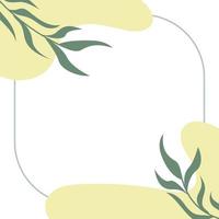 Minimalism floral leaves branch with blob background vector