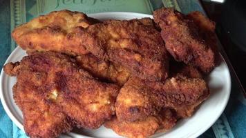 Fried chicken cutlet. Home cooking concept video