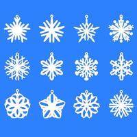 A collection of Earrings templates with geometric shapes. Isolated stencils pattern suitable for handmade work, laser cutting and printing. Snowflake Earrings. vector