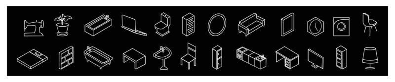 Simple Set of Furniture Related Vector Line Icons.,Contains such Icons  Bed, Sofa and more.