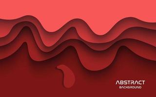 Multi layers red texture 3D papercut layers in gradient vector banner. Abstract paper cut art background design for website template. Topography map concept or smooth origami paper cut