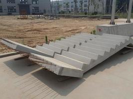 Picture of prefabricated stairs with connection reinforcement and landings photo