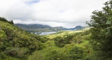 Panoramic picture from Ladies View outlook at Killarney National Park min southern Ireland during daytime photo