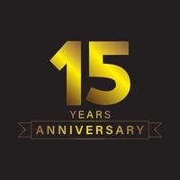 Golden vintage anniversary logo vector