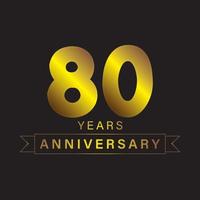 Golden vintage anniversary logo vector