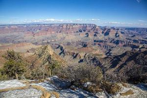 View over impressive Grand Canyon from South Rim viewpoint in winter photo