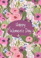 Vector template with beautiful flowers. Design concept for International Women s Day and other use