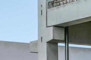 Precast concrete elements during installation on construction site photo