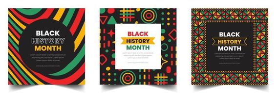 black history month social media post square banner design. black history month background. Juneteenth Independence Day Background. Freedom or Emancipation day. Neo Geometric pattern concept. vector