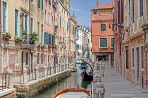 City scene of Venice during Covid-19 lockdown without visitors at daytime in 2020 photo