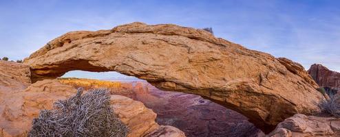 View on Mesa Arch in Canyonlands National Park in Utah in winter photo