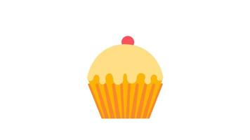 ícono de cupcake animado de íconos de animación agradables para tus videos de sudor fácil de usar con canal alfa solo descárgalo