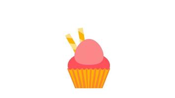ícono de cupcake animado de íconos de animación agradables para tus videos de sudor fácil de usar con canal alfa solo descárgalo