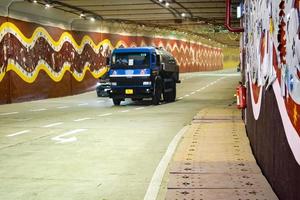 New Delhi, India, June 21 2022 - PM Narendra Modi dedicate Pragati tunnel and five underpass of Pragati Maidan Integrated Transit Corridor Project to nation, Pragati Tunnel opens for traffic movement photo