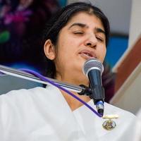 New Delhi, India, October 16 2022 - BK Shivani during meditation session, Shivani Verma, better known as BK Shivani, is a teacher in the Brahma Kumaris spiritual yoga and meditation movement of India photo